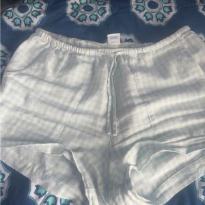 Arizona Jean Company High Waist Shorts - Light Blue and White